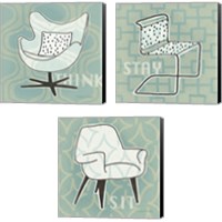 Framed Retro Chair 3 Piece Canvas Print Set