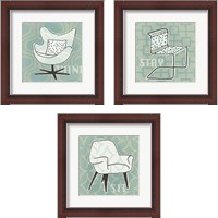 Framed 'Retro Chair 3 Piece Framed Art Print Set' border=