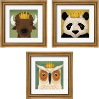 Framed Animal with Crown 3 Piece Framed Art Print Set