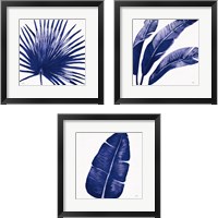 Framed 'Welcome to Paradise Indigo 3 Piece Framed Art Print Set' border=