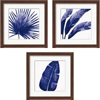 Framed 'Welcome to Paradise Indigo 3 Piece Framed Art Print Set' border=