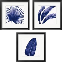 Framed 'Welcome to Paradise Indigo 3 Piece Framed Art Print Set' border=