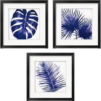 Framed 'Welcome to Paradise Indigo 3 Piece Framed Art Print Set' border=