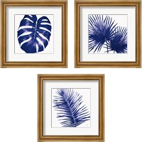 Framed 'Welcome to Paradise Indigo 3 Piece Framed Art Print Set' border=