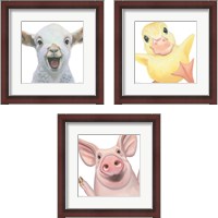Framed 'Farm Friends 3 Piece Framed Art Print Set' border=