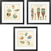 Framed 'Outdoor Geo 3 Piece Framed Art Print Set' border=