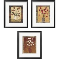 Framed Blooms in Border 3 Piece Framed Art Print Set