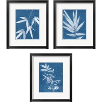 Framed 'Spa Bamboo Blue 3 Piece Framed Art Print Set' border=