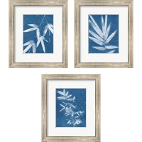 Framed 'Spa Bamboo Blue 3 Piece Framed Art Print Set' border=