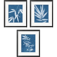 Framed 'Spa Bamboo Blue 3 Piece Framed Art Print Set' border=