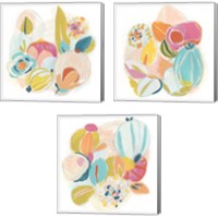 Framed 'Floral Vibe 3 Piece Canvas Print Set' border=