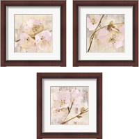 Framed 'Elegance Pink 3 Piece Framed Art Print Set' border=