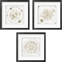 Framed 'Golden Galaxy 3 Piece Framed Art Print Set' border=