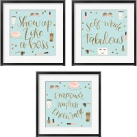 Framed 'Boss Ladies Mint 3 Piece Framed Art Print Set' border=