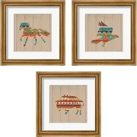 Framed Southwestern Vibes on Walnut 3 Piece Framed Art Print Set