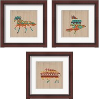 Framed Southwestern Vibes on Walnut 3 Piece Framed Art Print Set