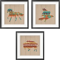 Framed Southwestern Vibes on Walnut 3 Piece Framed Art Print Set