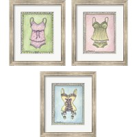 Framed 'Lingerie 3 Piece Framed Art Print Set' border=