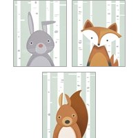 Framed 'Forest Animal 3 Piece Art Print Set' border=