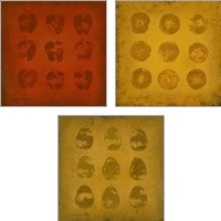 Framed 'All Lined Up Fruits 3 Piece Art Print Set' border=