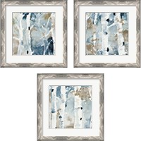 Framed 'Blue Upon the Hill Square 3 Piece Framed Art Print Set' border=