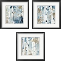 Framed Blue Upon the Hill Square 3 Piece Framed Art Print Set