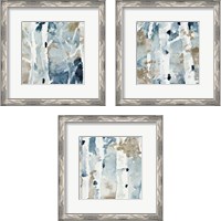 Framed 'Blue Upon the Hill Square 3 Piece Framed Art Print Set' border=