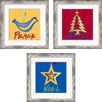 Framed Christmas Ornaments 3 Piece Framed Art Print Set