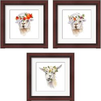 Framed Floral Llama 3 Piece Framed Art Print Set