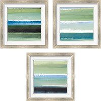 Framed 'Morning Pasture Square 3 Piece Framed Art Print Set' border=