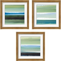 Framed 'Morning Pasture Square 3 Piece Framed Art Print Set' border=