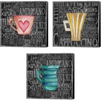 Framed 'Coffee of the Day 3 Piece Canvas Print Set' border=
