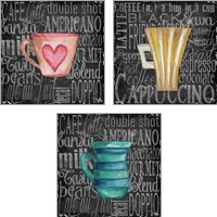 Framed 'Coffee of the Day 3 Piece Art Print Set' border=