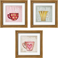 Framed 'Daily Coffee 3 Piece Framed Art Print Set' border=