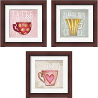 Framed 'Daily Coffee 3 Piece Framed Art Print Set' border=