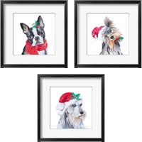 Framed Holiday Dog 3 Piece Framed Art Print Set