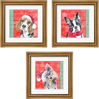 Framed Holiday Puppy 3 Piece Framed Art Print Set