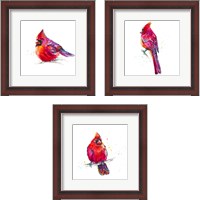 Framed 'Christmas Cardinal 3 Piece Framed Art Print Set' border=