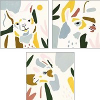 Framed 'Llama Moderne 3 Piece Art Print Set' border=