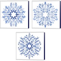 Framed 'Indigo Hanukkah 3 Piece Canvas Print Set' border=