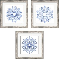 Framed 'Indigo Hanukkah 3 Piece Framed Art Print Set' border=