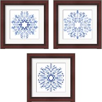 Framed 'Indigo Hanukkah 3 Piece Framed Art Print Set' border=