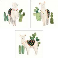 Framed 'Sweet Alpaca 3 Piece Art Print Set' border=
