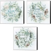 Framed Drawn to the Sea 3 Piece Canvas Print Set