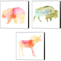 Framed Agate Animal 3 Piece Canvas Print Set