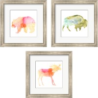Framed Agate Animal 3 Piece Framed Art Print Set