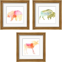 Framed Agate Animal 3 Piece Framed Art Print Set