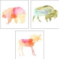 Framed 'Agate Animal 3 Piece Art Print Set' border=
