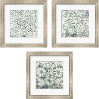 Framed Flower Stone Tile 3 Piece Framed Art Print Set