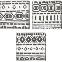 Framed 'Tribal Textile 3 Piece Canvas Print Set' border=